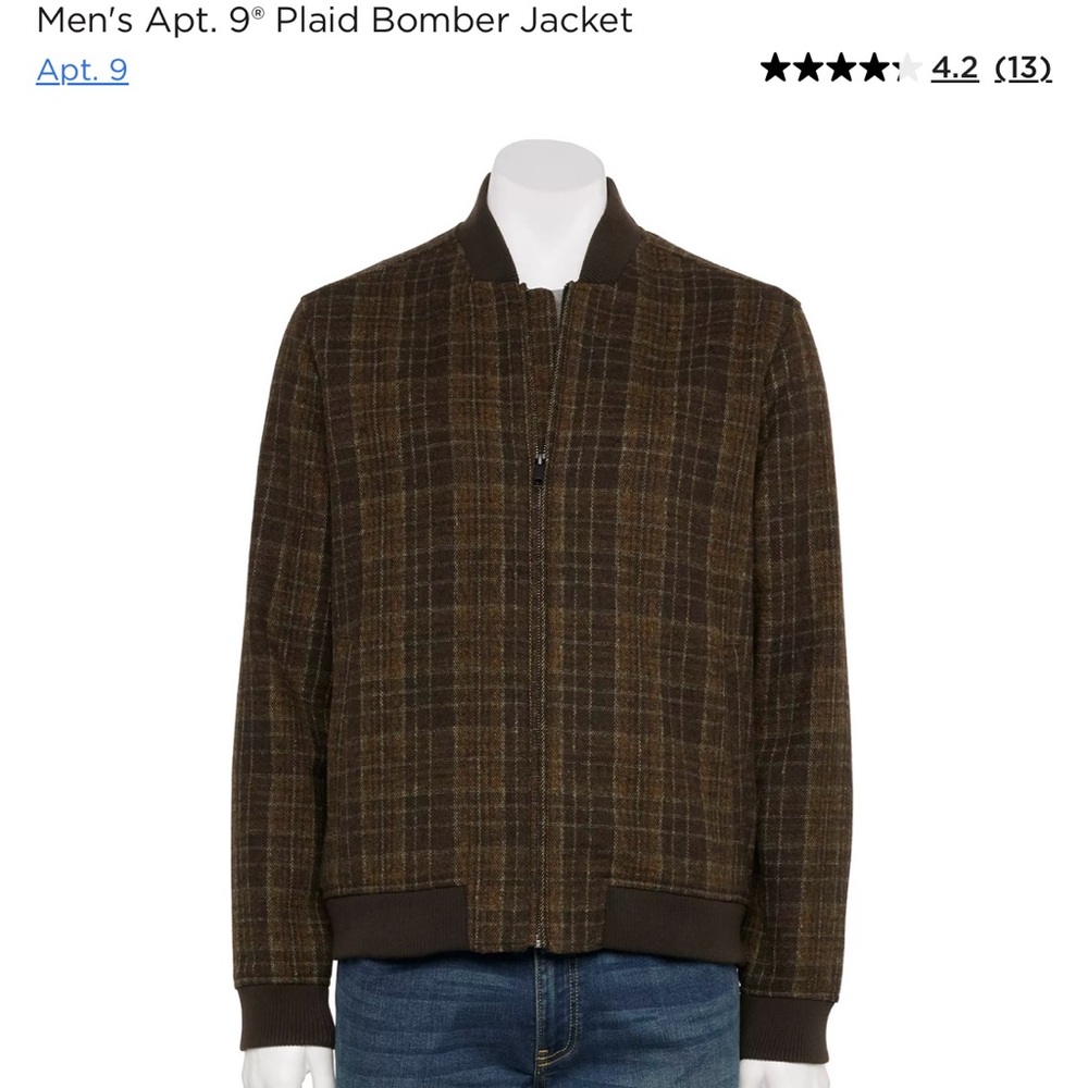 Man’s Apt 9 plaid bomber jacket